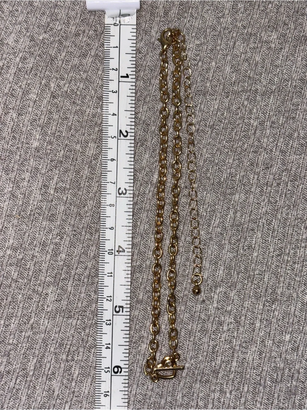 Vintage gold tone adjustable chain choker necklace w center crossed heart
